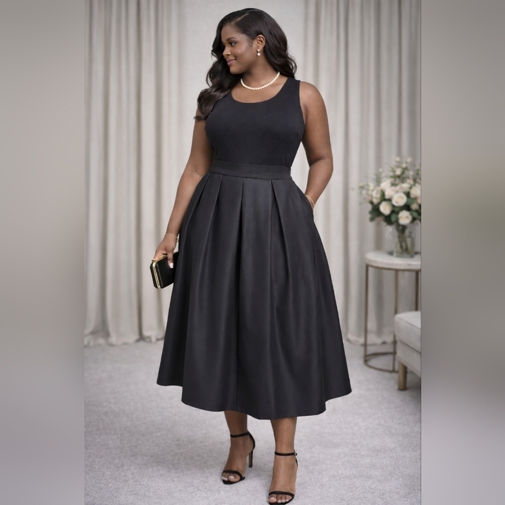 Chic Black Midi Skirt